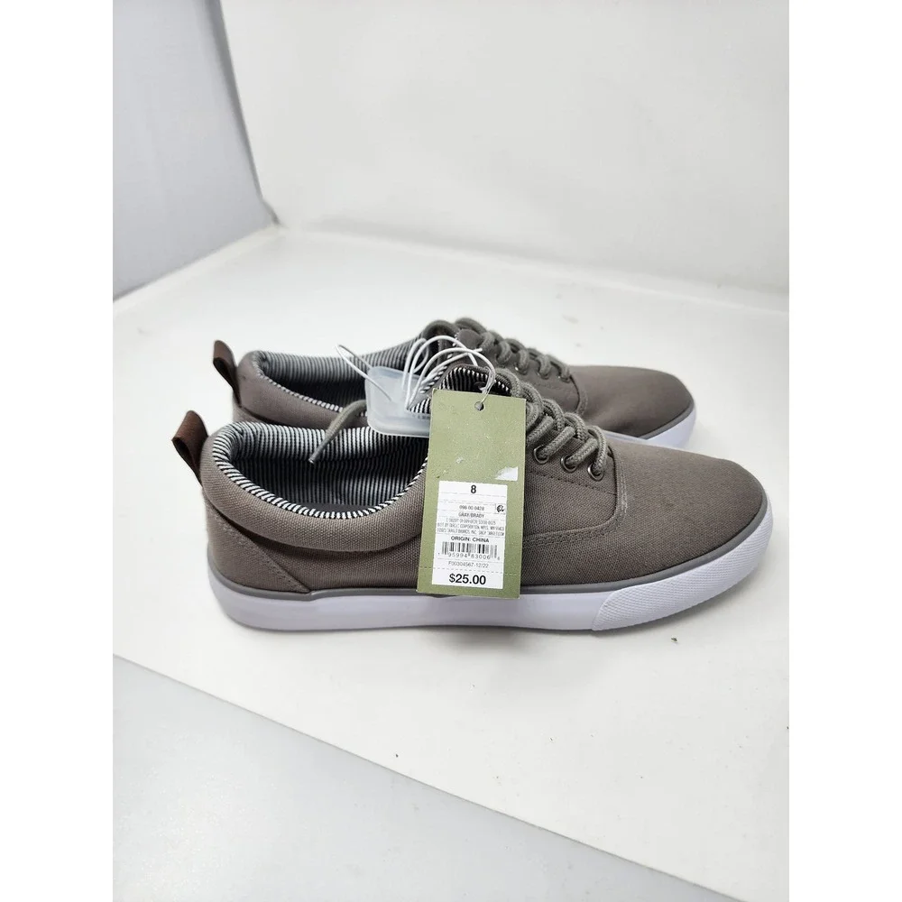Goodfellow & Co Mens Low Top Lace Up Sneakers Gray Canvas Casual Size 8